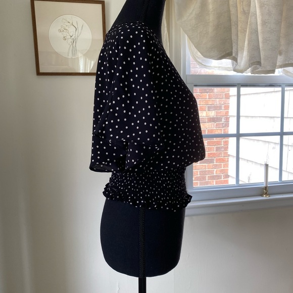 Professional Black and White Polka Dot Blouse - Picture 2 of 8